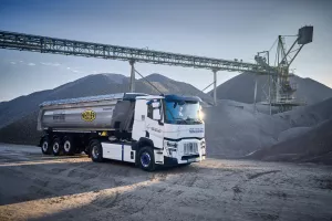 Renault Trucks E-Tech C in and around a gravel quarry in Bavaria, Germany